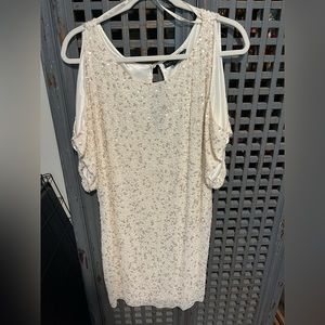 Aidan Mattox Cream colored Sequins Dress Size 10
